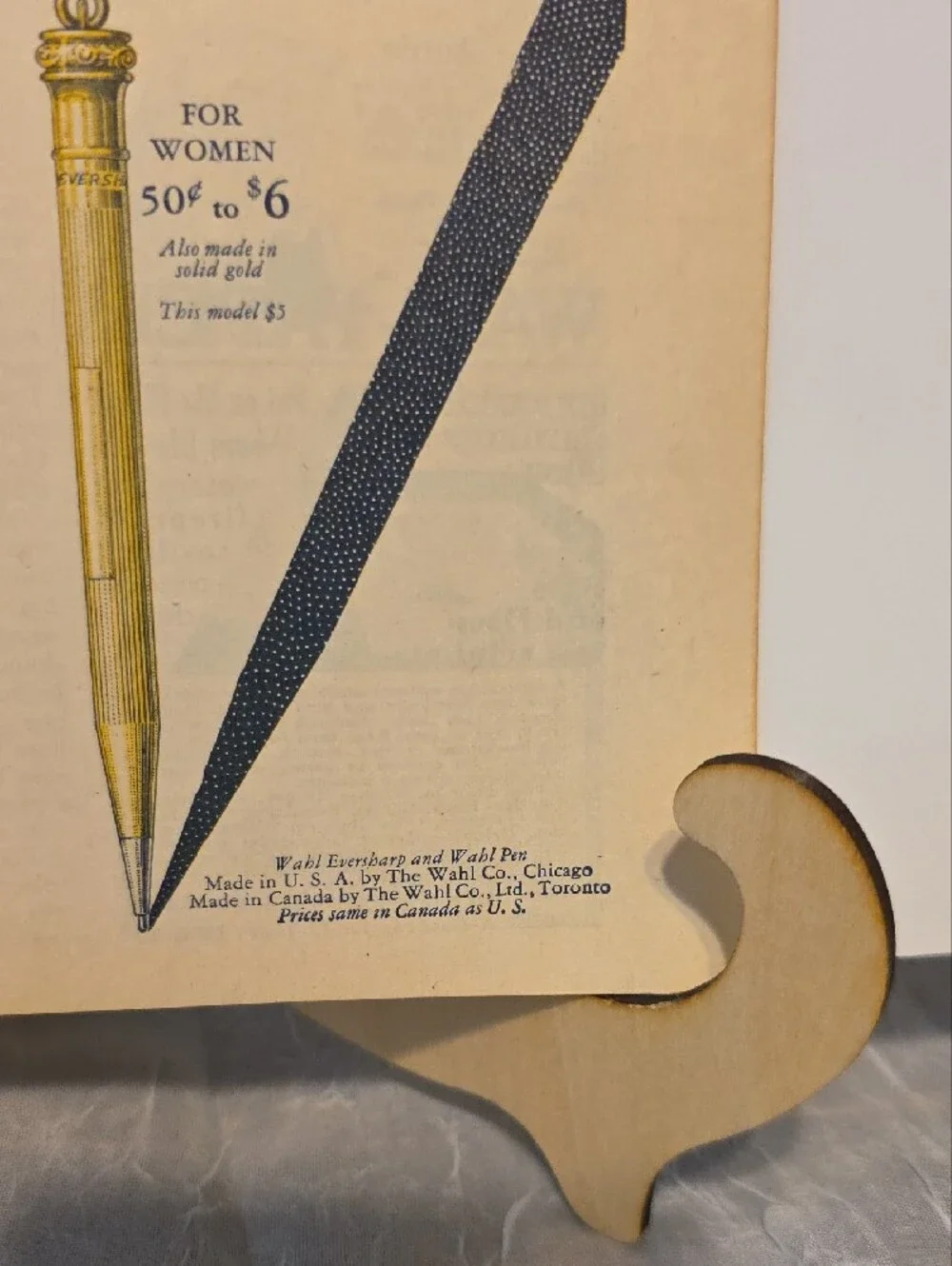 Wahl Eversharp Vintage Advertisement  Art - Gold, Black, Cream- 1925